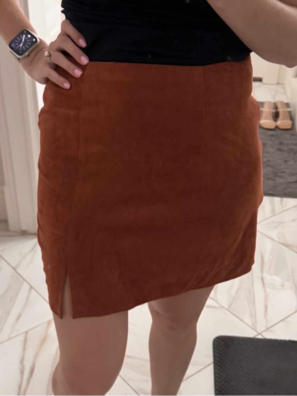 Target Rust Suede-Look Mini Skirt